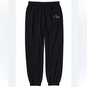 KAWS Warhol Uniqlo Black Joggers with Red Embroidery, KAWS Art